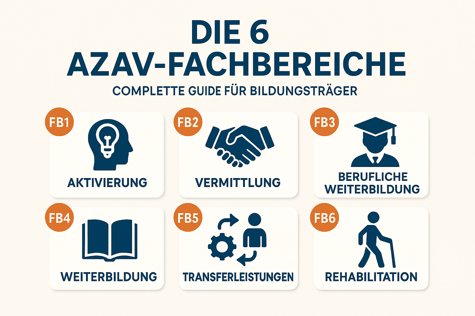 Die 6 AZAV-Fachbereiche: Kompletter Leitfaden für Bildungsträger