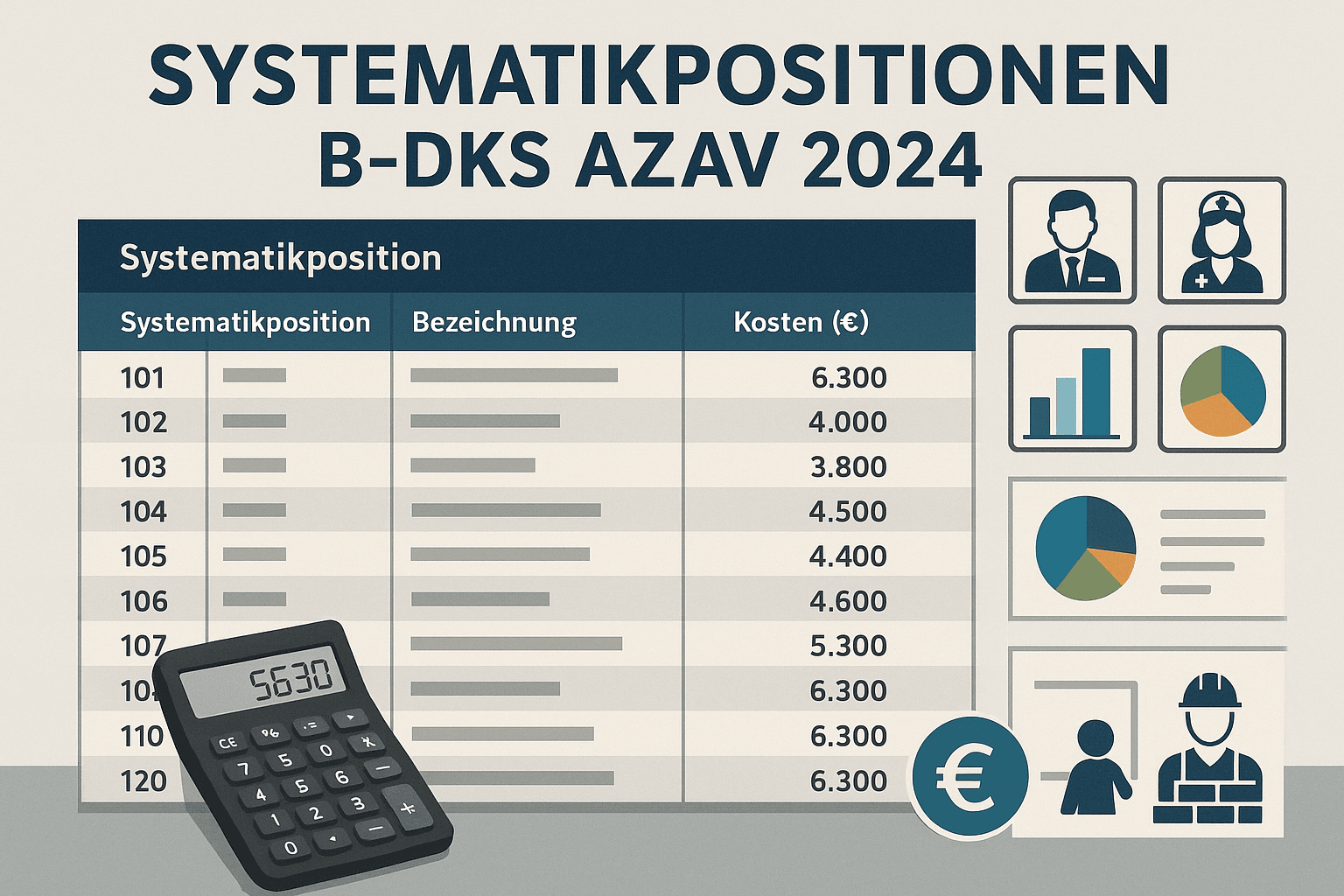 Systematikpositionen B-DKS AZAV 2024: Vollständige Liste aller Kostensätze