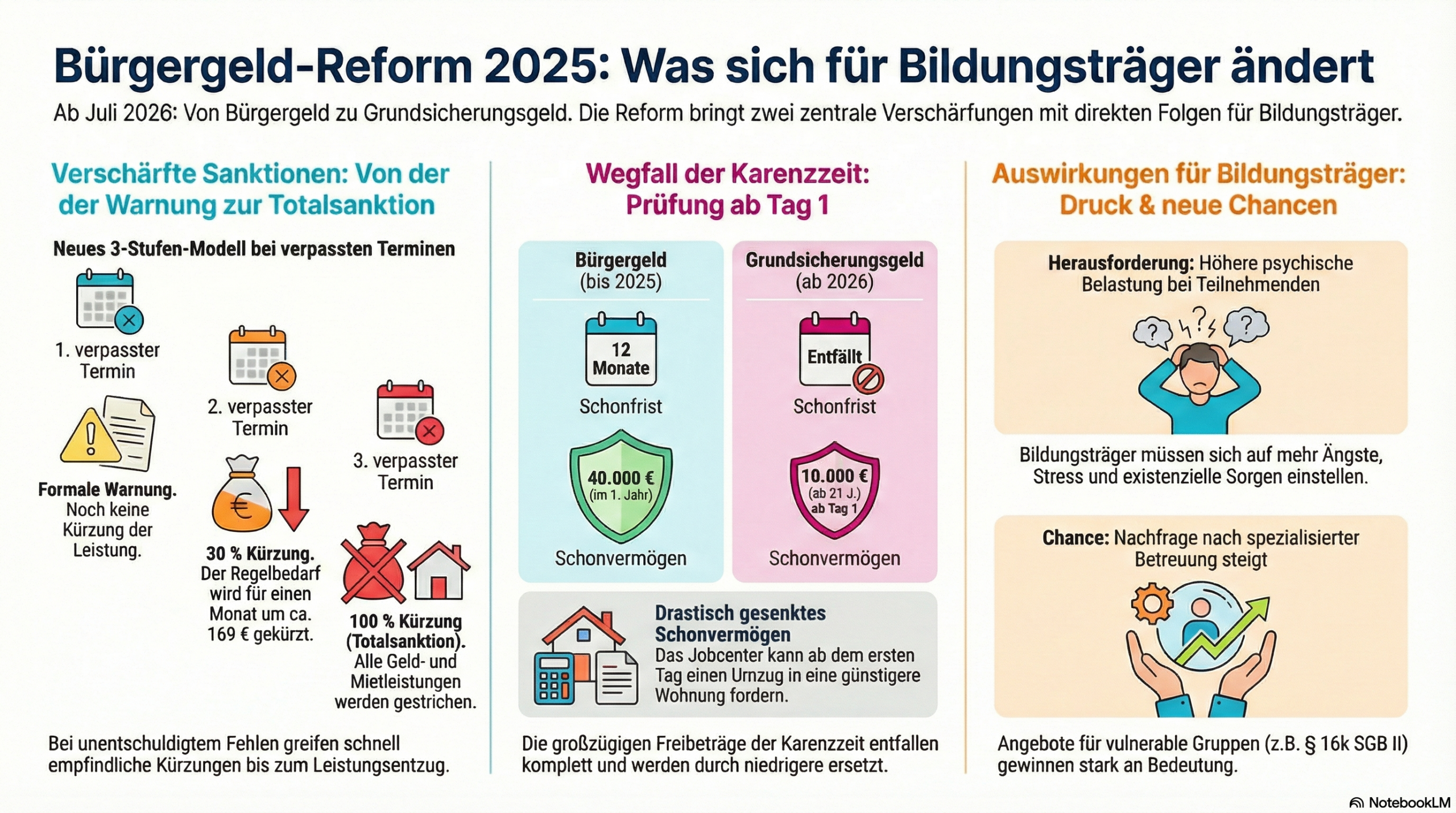Übersicht Bürgergeld-Reform 2025: Sanktionen, Karenzzeit und Auswirkungen für Bildungsträger | azav-wissen.de