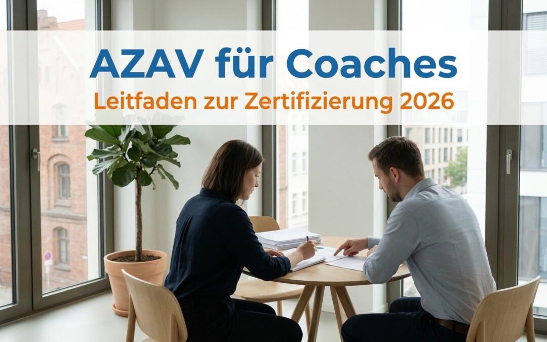 AZAV-Zertifizierung für Coaches – Coaching-Szene mit Klient und Coach in einem professionellen Büro