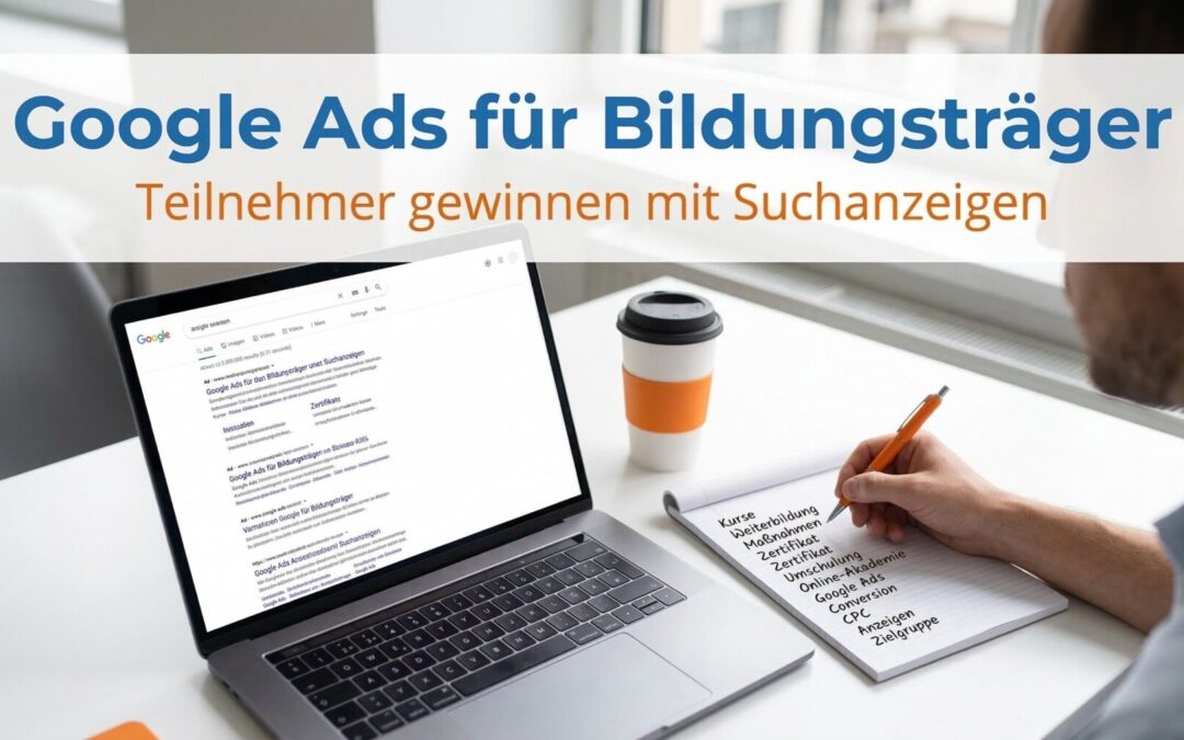 Google Ads für Bildungsträger: Keyword-Strategie, Anzeigenbeispiele und Budget-Benchmarks für die Teilnehmergewinnung mit Suchanzeigen